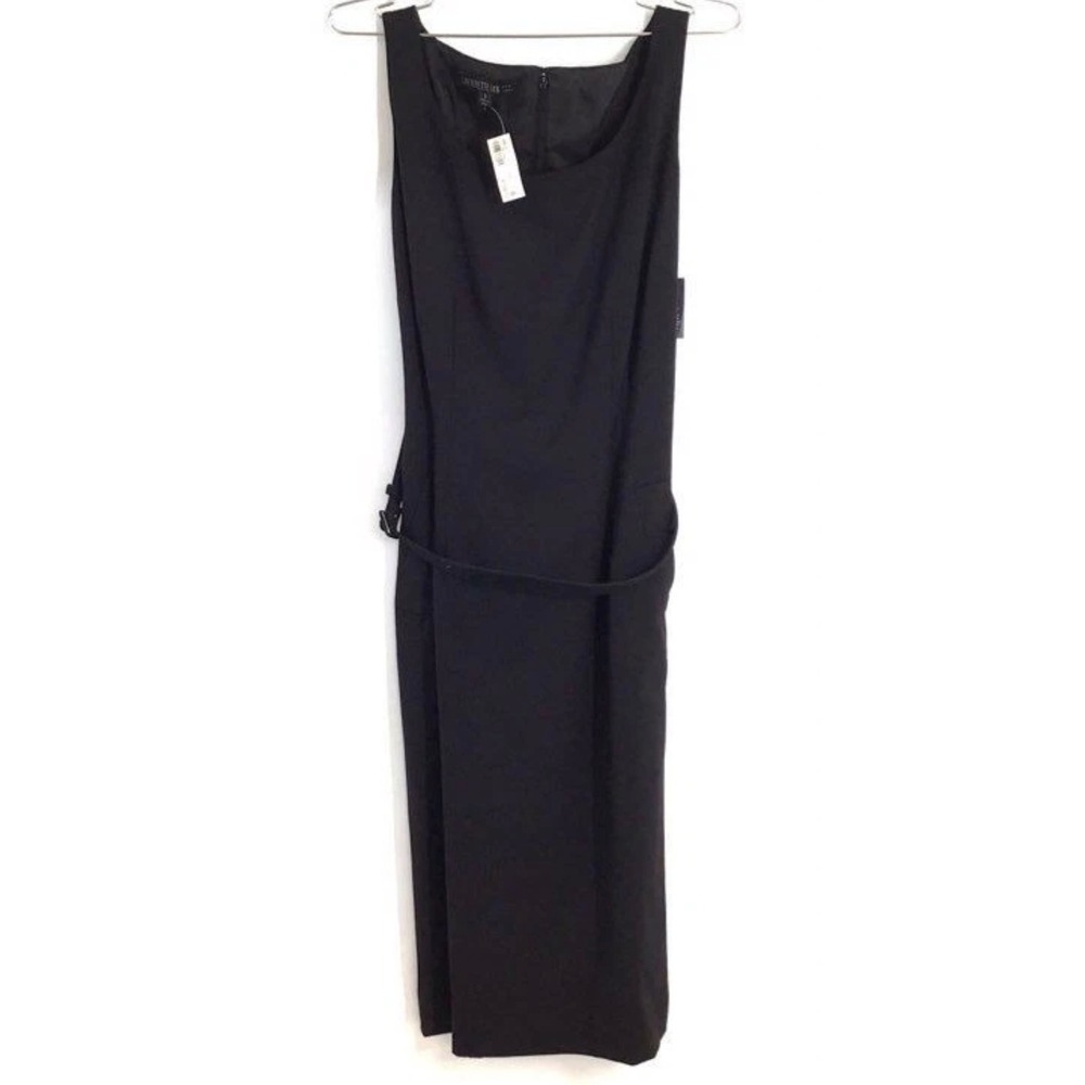 Lafayette 148 New York Black Virgin Wool Belted Sheath Dress NWTSz 8Quiet Luxury